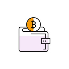 Poster - cash, bitcoin, wallet, money icon. Element of color finance. Premium quality graphic design icon. Signs and symbols collection icon for websites