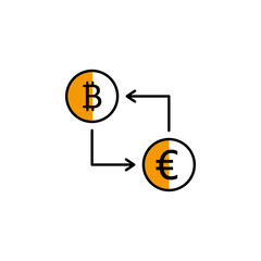 Poster - bitcoin, euro, exchange, cryptocurrency icon. Element of color finance. Premium quality graphic design icon. Signs and symbols collection icon for websites