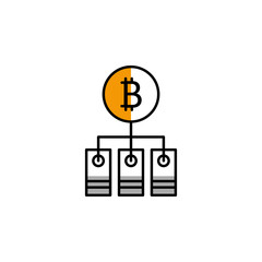 Poster - bitcoin, cryptocurrency, block, mining icon. Element of color finance. Premium quality graphic design icon. Signs and symbols collection icon for websites