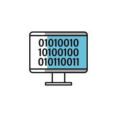 Poster - binary, coding, cryptocurrency, computer icon. Element of color finance. Premium quality graphic design icon. Signs and symbols collection icon for websites