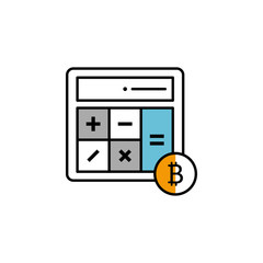 Poster - calculator, bitcoin, calculating, calculate icon. Element of color finance. Premium quality graphic design icon. Signs and symbols collection icon for websites
