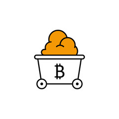 Poster - bitcoin, shovel, mining, cryptocurrency icon. Element of color finance. Premium quality graphic design icon. Signs and symbols collection icon for websites