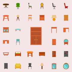 Aufkleber - cupboard flat icon. Furniture icons universal set for web and mobile