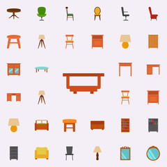 Poster - Coffee table flat icon. Furniture icons universal set for web and mobile