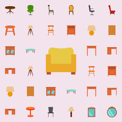 Aufkleber - armchair flat icon. Furniture icons universal set for web and mobile