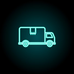 Poster - Delivery truck icon. Elements of Logistics in neon style icons. Simple icon for websites, web design, mobile app, info graphics