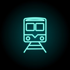 Poster - Train icon. Elements of Logistics in neon style icons. Simple icon for websites, web design, mobile app, info graphics