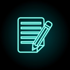 Aufkleber - Contract icon. Elements of Logistics in neon style icons. Simple icon for websites, web design, mobile app, info graphics