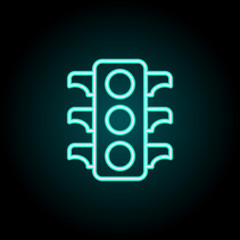 Aufkleber - Traffic light icon. Elements of Logistics in neon style icons. Simple icon for websites, web design, mobile app, info graphics