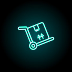 Poster - Move box icon. Elements of Logistics in neon style icons. Simple icon for websites, web design, mobile app, info graphics