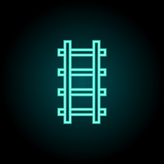 Aufkleber - Rail icon. Elements of Logistics in neon style icons. Simple icon for websites, web design, mobile app, info graphics