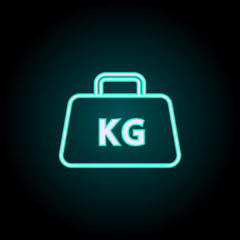 Poster - Package kg icon. Elements of Logistics in neon style icons. Simple icon for websites, web design, mobile app, info graphics