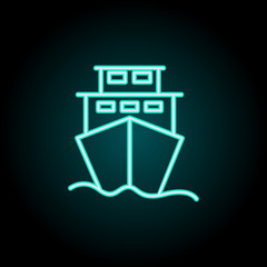 Poster - Ship icon. Elements of Logistics in neon style icons. Simple icon for websites, web design, mobile app, info graphics