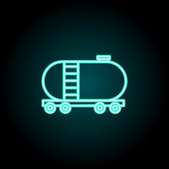 Poster - Tank wagon icon. Elements of Logistics in neon style icons. Simple icon for websites, web design, mobile app, info graphics