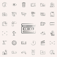 Aufkleber - video cassette outine icon. Photo and camera icons universal set for web and mobile