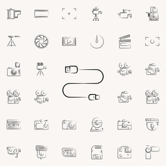 Aufkleber - usb cable outine icon. Photo and camera icons universal set for web and mobile