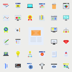 Aufkleber - message on the sheet colored icon. Programming sticker icons universal set for web and mobile