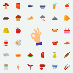 Poster - hand everything is fine icon. Resturant icons universal set for web and mobile