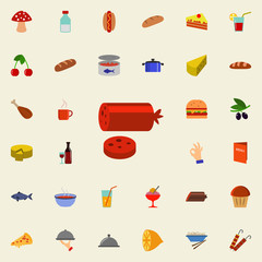 Poster - cut sausage icon. Resturant icons universal set for web and mobile