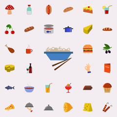 Poster - noodles in a plate icon. Resturant icons universal set for web and mobile
