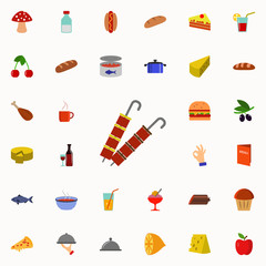 Poster - meat on skewers icon. Resturant icons universal set for web and mobile