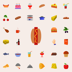 Poster - sausage in a loaf icon. Resturant icons universal set for web and mobile