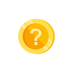 Poster - Question mark, letter, coin color icon. Element of color finance signs. Premium quality graphic design icon. Signs and symbols collection icon for websites, web design