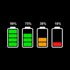 Aufkleber - Icon battery indicator for your phone. Vector illustration