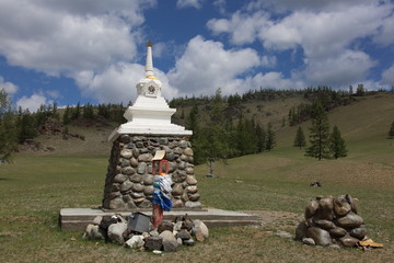 The worship place of Buddhists in the Oka region of Buryatia