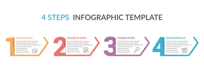Wall Mural - Four Steps Infographic Template