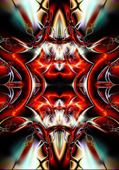 Canvas Print - 3d computer generated artistic unique futuristic abstract multicolored energetic fractal patterns artwork background