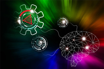 Wall Mural - abstract technology background hi-tech communication concept. sci-fi futuristic hud. illustration of