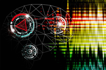 Wall Mural - abstract technology background hi-tech communication concept. sci-fi futuristic hud. illustration of