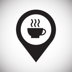 Poster - Checkpoint coffee icon on white background for graphic and web design, Modern simple vector sign. Internet concept. Trendy symbol for website design web button or mobile app