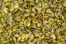 Peeled Pumpkin Seeds    Pattern. Macro Background Texture Of Green Pumpkin Seeds