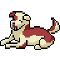 Wall Mural - vector pixel art dog pet