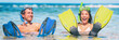 © Maridav - Snorkel vacation fun people swimming in ocean beach travel panorama banner lifestyle.