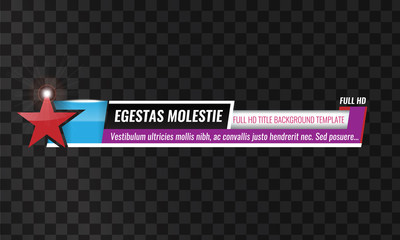 Wall Mural - Unique Video headline title or lower third template. High detailed Vector illustration