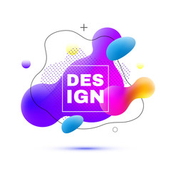 Sticker - Modern 3d abstract gradient shapes composition. Dynamic Fluid design banner for poster. Abstract vector background.