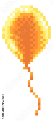 A balloon icon in a retro p...
