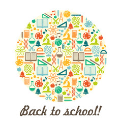 Leinwandbilder - Vector school background. Education pattern with modern flat style  icons.