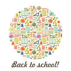 Leinwandbilder - Vector school background. Education pattern with modern flat style  icons.