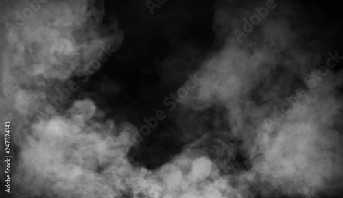 Cuadros en Lienzo Abstract smoke misty fog on isolated black background