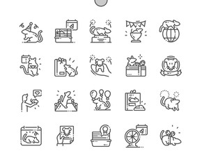 Poster - World rat day Well-crafted Pixel Perfect Vector Thin Line Icons 30 2x Grid for Web Graphics and Apps. Simple Minimal Pictogram