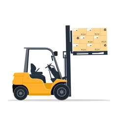 Wall Mural - Industrial forklift design lifting cardboard boxes on a pallet