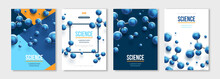 Banners Set With Blue Molecules