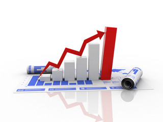 Poster - 3d rendering Stock market online business concept. business Graph 