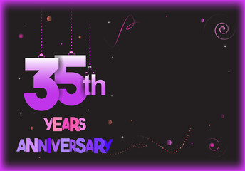 Wall Mural - 35th Years Anniversary card with copy space