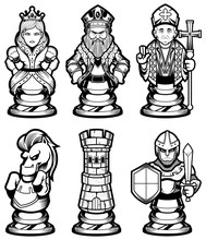 Chess Coloring Book / Dibujo Ajedrez para colorear -1- - Openclipart