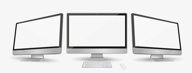 Poster - Computer display with two angles isolated on white eps10 vector